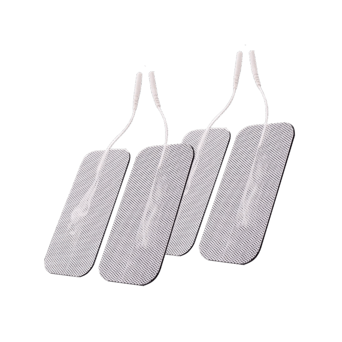 ELECTRODOS ADHESIVOS RECTANGULARES X4 UNIDADES - 5X9 CM BLANCO - Image 1