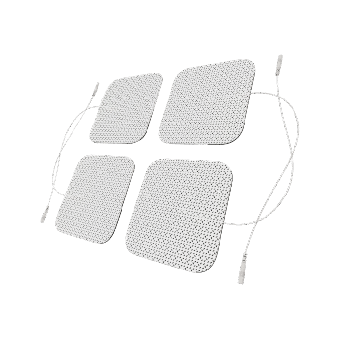 ELECTRODOS ADHESIVOS CUADRADOS X4 UNIDADES - 5X5 CM BLANCO - Image 1